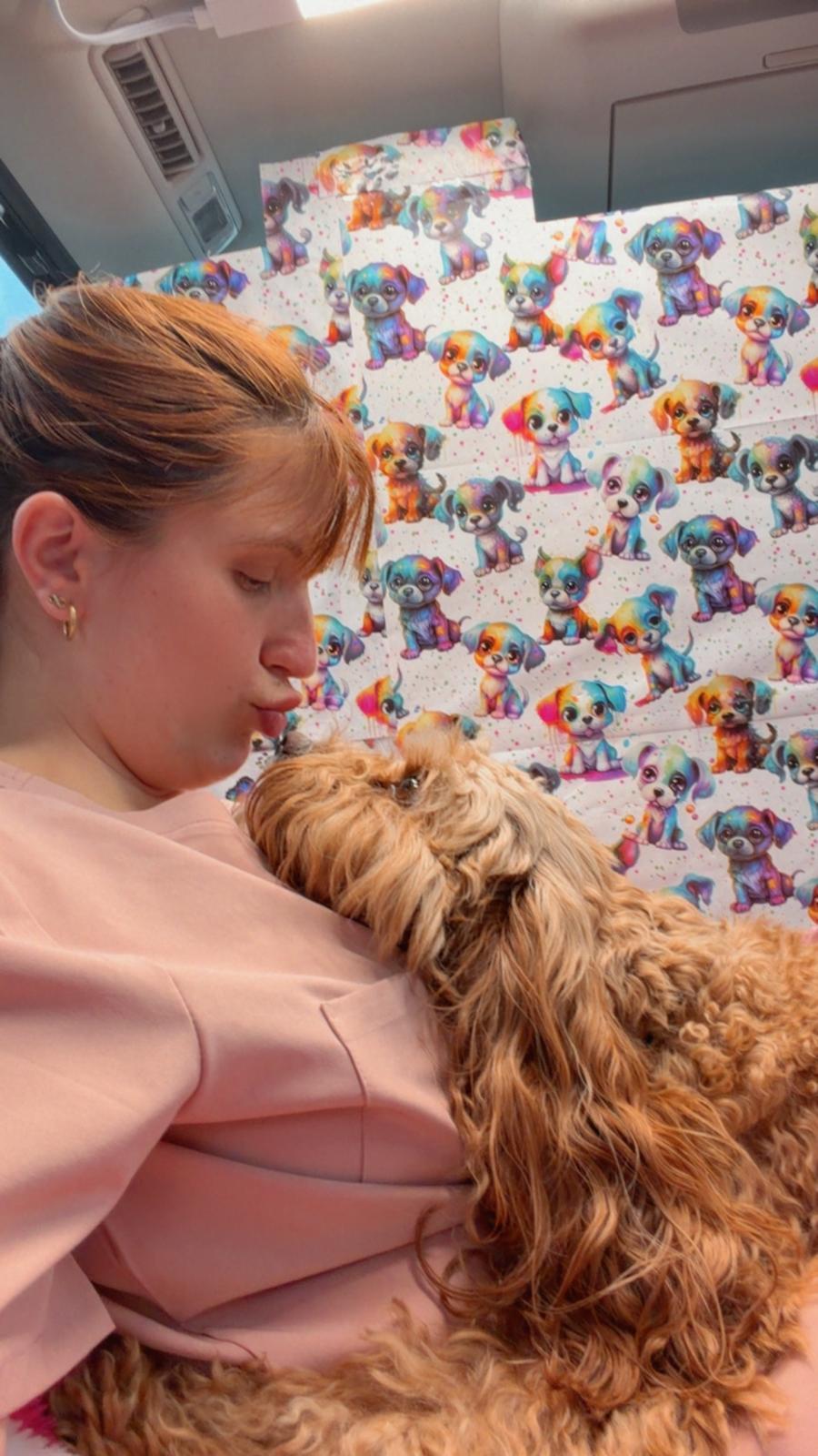 Yanet bonding with a dog